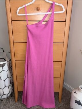aerie one shoulder midi dress